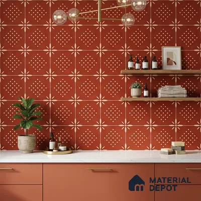 Moroccan Wall & Floor Tile TL 10040 | CRV-95 | 1 ft x 1 ft Matte Finish Ceramic Tile - 10 mm | Suitable for Bathroom, Kitchen, Balcony | Please Expect a Slight Variation of Pattern