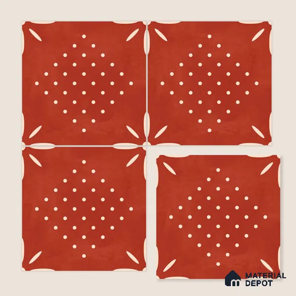 Moroccan Wall & Floor Tile TL 10040 | CRV-95 | 1 ft x 1 ft Matte Finish Ceramic Tile - 10 mm | Suitable for Bathroom, Kitchen, Balcony | Please Expect a Slight Variation of Pattern