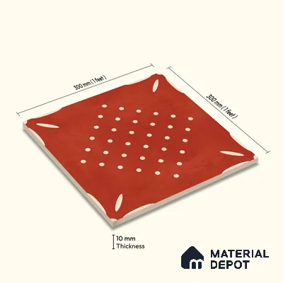 Moroccan Wall & Floor Tile TL 10040 | CRV-95 | 1 ft x 1 ft Matte Finish Ceramic Tile - 10 mm | Suitable for Bathroom, Kitchen, Balcony | Please Expect a Slight Variation of Pattern