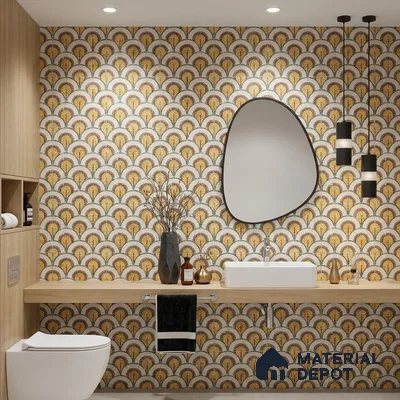 Moroccan Wall & Floor Tile TL 10042 B | CRV-98 | 1 ft x 1 ft Matte Finish Ceramic Tile - 10 mm | Suitable for Bathroom, Kitchen, Balcony | Please Expect a Slight Variation of Pattern