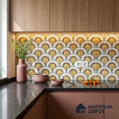 Moroccan Wall & Floor Tile TL 10042 B | CRV-98 | 1 ft x 1 ft Matte Finish Ceramic Tile - 10 mm | Suitable for Bathroom, Kitchen, Balcony | Please Expect a Slight Variation of Pattern