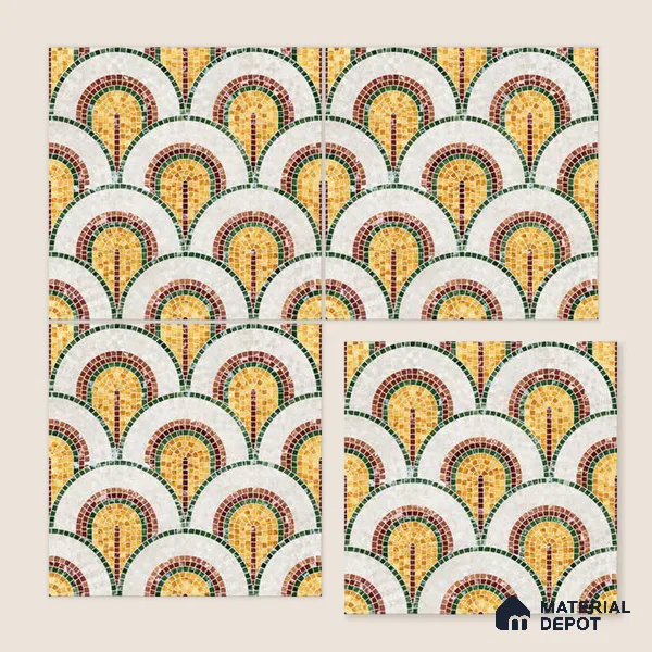 Moroccan Wall & Floor Tile TL 10042 B | CRV-98 | 1 ft x 1 ft Matte Finish Ceramic Tile - 10 mm | Suitable for Bathroom, Kitchen, Balcony | Please Expect a Slight Variation of Pattern