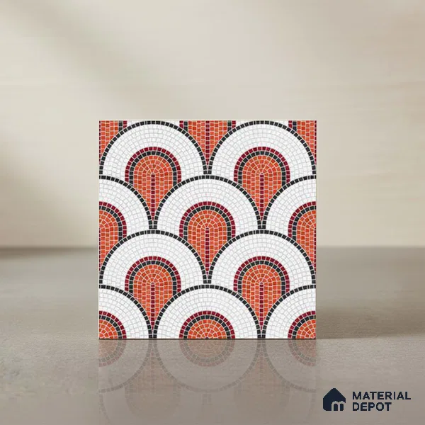 Moroccan Wall & Floor Tile TL 10042 | CRV-97 | 1 ft x 1 ft Matte Finish Ceramic Tile - 10 mm | Suitable for Bathroom, Kitchen, Balcony | Please Expect a Slight Variation of Pattern