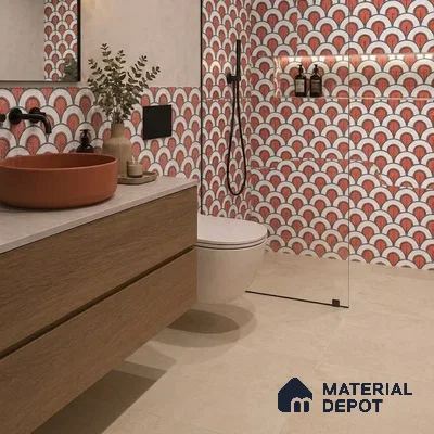 Moroccan Wall & Floor Tile TL 10042 | CRV-97 | 1 ft x 1 ft Matte Finish Ceramic Tile - 10 mm | Suitable for Bathroom, Kitchen, Balcony | Please Expect a Slight Variation of Pattern
