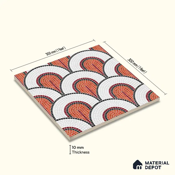 Moroccan Wall & Floor Tile TL 10042 | CRV-97 | 1 ft x 1 ft Matte Finish Ceramic Tile - 10 mm | Suitable for Bathroom, Kitchen, Balcony | Please Expect a Slight Variation of Pattern