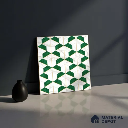 Moroccan Wall & Floor Tile TL 10044 | GR 6060 | 1 ft x 1 ft Matte Finish Ceramic Tile - 10 mm | Suitable for Bathroom, Kitchen, Balcony | Please Expect a Slight Variation of Pattern