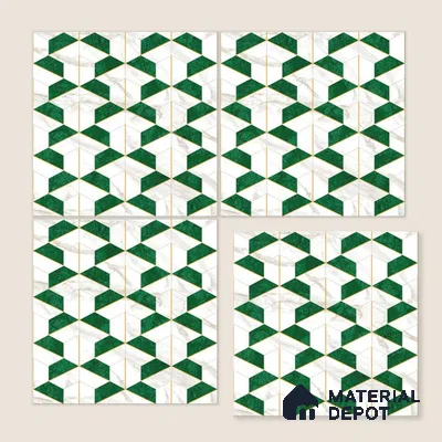 Moroccan Wall & Floor Tile TL 10044 | GR 6060 | 1 ft x 1 ft Matte Finish Ceramic Tile - 10 mm | Suitable for Bathroom, Kitchen, Balcony | Please Expect a Slight Variation of Pattern