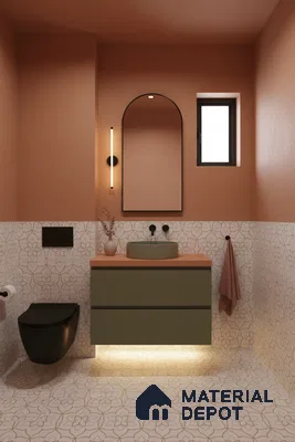 Moroccan Wall & Floor Tile TL 10046 | GR 6062 | 1 ft x 1 ft Matte Finish Ceramic Tile - 10 mm | Suitable for Bathroom, Kitchen, Balcony | Please Expect a Slight Variation of Pattern