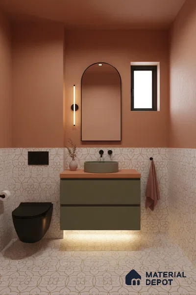 Moroccan Wall & Floor Tile TL 10046 | GR 6062 | 1 ft x 1 ft Matte Finish Ceramic Tile - 10 mm | Suitable for Bathroom, Kitchen, Balcony | Please Expect a Slight Variation of Pattern