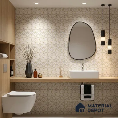 Moroccan Wall & Floor Tile TL 10046 | GR 6062 | 1 ft x 1 ft Matte Finish Ceramic Tile - 10 mm | Suitable for Bathroom, Kitchen, Balcony | Please Expect a Slight Variation of Pattern