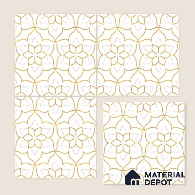 Moroccan Wall & Floor Tile TL 10046 | GR 6062 | 1 ft x 1 ft Matte Finish Ceramic Tile - 10 mm | Suitable for Bathroom, Kitchen, Balcony | Please Expect a Slight Variation of Pattern