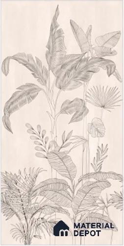 Floral Wall Tile TL 10050 B Hordix Crema Decor B 8 ft x 4 ft Vitrified Matte Finish - 9 mm | Random 3 | Adhesive and Spacers Must be Used During Installation