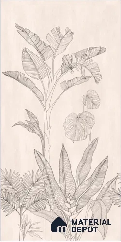 Floral Wall Tile TL 10050 Hordix Crema Decor A 8 ft x 4 ft Vitrified Matte Finish - 9 mm | Random 3 | Adhesive and Spacers Must be Used During Installation