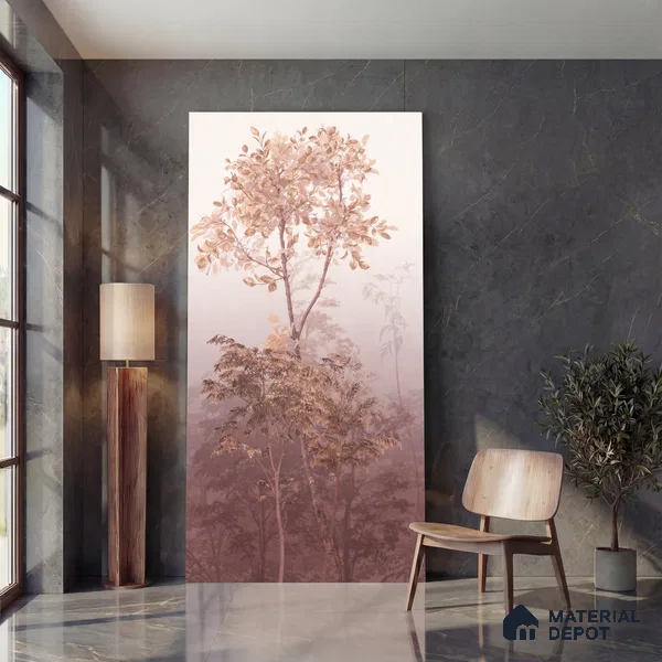 Floral Wall Tile TL 10051 Fairy Art Decor A 8 ft x 4 ft Vitrified Matte Finish - 9 mm | Random 3 | Adhesive and Spacers Must be Used During Installation