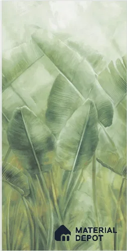 Floral Wall Tile TL 10053 B Lily Leaf Decor B 8 ft x 4 ft Vitrified Matte Finish - 9 mm | Random 3 | Adhesive and Spacers Must be Used During Installation