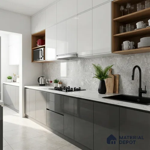 Marble Floor & Wall Tile TL 10065 D Esperda Grey 4 ft x 2 ft Glossy Finish Vitrified Tile - 9 mm |  | Suitable For Living Room, Bedroom, Dining Area