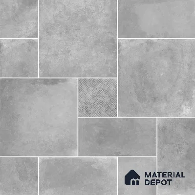 Stone Floor Tile TL 10091 Modulo Gris | 16 x 16 inch - 12 mm thick | Vitrified Anti Skid Matte Finish Heavy Duty Parking Tile | Ideal For Bathroom, High Traffic Areas, Terrace | Pattern Alignment May Vary | 2-3 mm Spacer is Mandatory