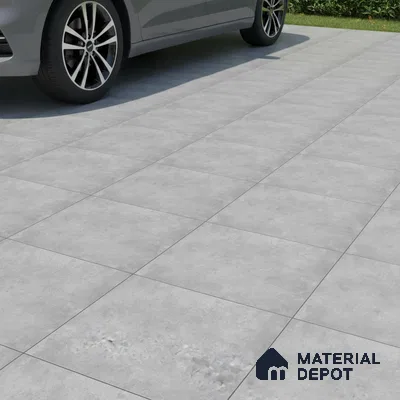 Stone Floor Tile TL 10091 Modulo Gris | 16 x 16 inch - 12 mm thick | Vitrified Anti Skid Matte Finish Heavy Duty Parking Tile | Ideal For Outdoor, High Traffic Areas, Terrace | Pattern Alignment May Vary | 2-3 mm Spacer is Mandatory (Sample)