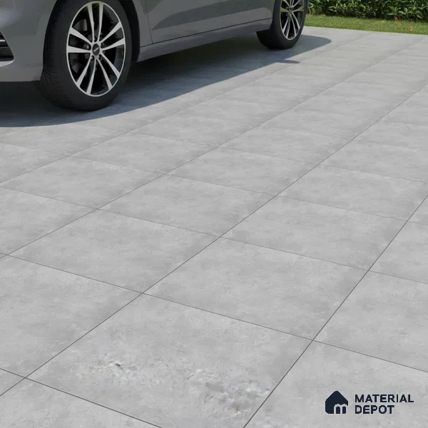 Stone Floor Tile TL 10091 Modulo Gris | 16 x 16 inch - 12 mm thick | Vitrified Anti Skid Matte Finish Heavy Duty Parking Tile | Ideal For Outdoor, High Traffic Areas, Terrace | Pattern Alignment May Vary | 2-3 mm Spacer is Mandatory (Sample)