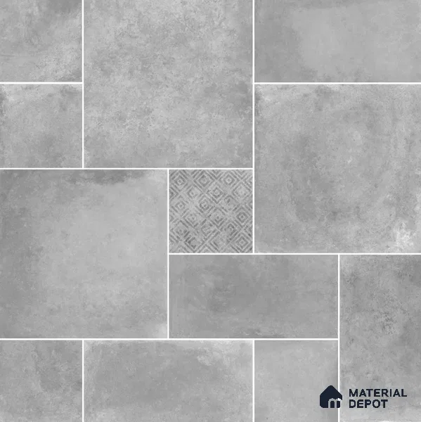 Stone Floor Tile TL 10091 B Modulo Gris 16 x 8 inch Matte Finish Vitrified Anti Skid Tile - 12 mm | Suitable For Balcony, Patio, Outdoor