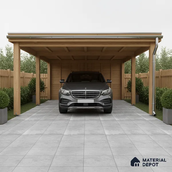 Stone Floor Tile TL 10093 Modulo Grafite | 16 x 16 inch - 12 mm thick | Vitrified Anti Skid Matte Finish Heavy Duty Parking Tile | Ideal For Outdoor, High Traffic Areas, Terrace | Pattern Alignment May Vary | 2-3 mm Spacer is Mandatory