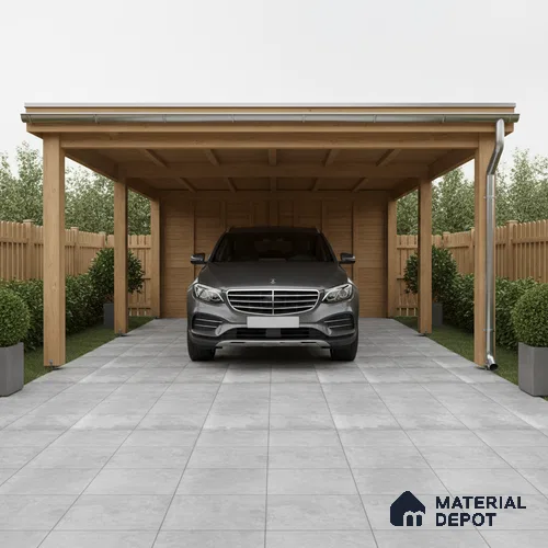 Stone Floor Tile TL 10093 Modulo Grafite | 16 x 16 inch - 12 mm thick | Vitrified Anti Skid Matte Finish Heavy Duty Parking Tile | Ideal For Outdoor, High Traffic Areas, Terrace | Pattern Alignment May Vary | 2-3 mm Spacer is Mandatory