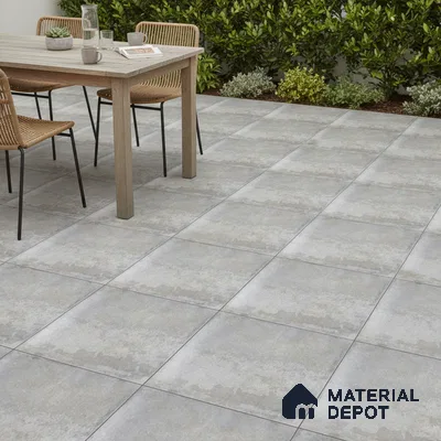 Stone Floor Tile TL 10093 Modulo Grafite | 16 x 16 inch - 12 mm thick | Vitrified Anti Skid Matte Finish Heavy Duty Parking Tile | Ideal For Outdoor, High Traffic Areas, Terrace | Pattern Alignment May Vary | 2-3 mm Spacer is Mandatory
