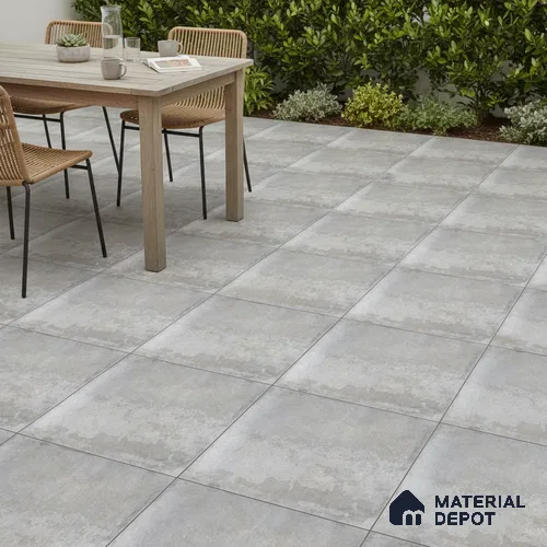 Stone Floor Tile TL 10093 Modulo Grafite | 16 x 16 inch - 12 mm thick | Vitrified Anti Skid Matte Finish Heavy Duty Parking Tile | Ideal For Outdoor, High Traffic Areas, Terrace | Pattern Alignment May Vary | 2-3 mm Spacer is Mandatory