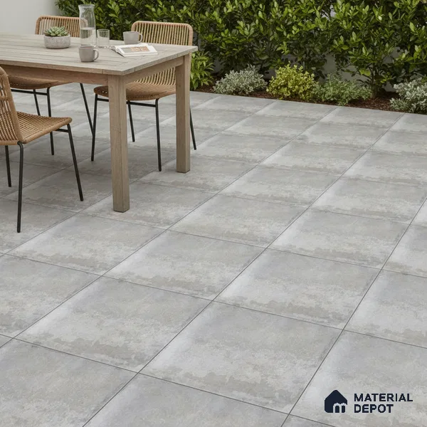 Stone Floor Tile TL 10093 Modulo Grafite | 16 x 16 inch - 12 mm thick | Vitrified Anti Skid Matte Finish Heavy Duty Parking Tile | Ideal For Outdoor, High Traffic Areas, Terrace | Pattern Alignment May Vary | 2-3 mm Spacer is Mandatory