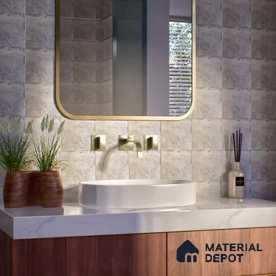 Stone Floor Tile TL 10093 C Modulo Grafite 8 x 8 inch Matte Finish Vitrified Anti Skid Tile - 12 mm | Suitable For Balcony, Patio, Bathroom