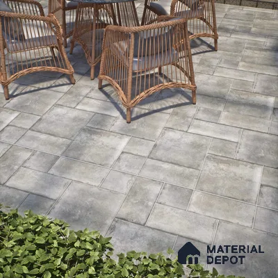 Stone Floor Tile TL 10093 C Modulo Grafite 8 x 8 inch Matte Finish Vitrified Anti Skid Tile - 12 mm | Suitable For Balcony, Patio, Bathroom