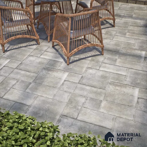 Stone Floor Tile TL 10093 C Modulo Grafite 8 x 8 inch Matte Finish Vitrified Anti Skid Tile - 12 mm | Suitable For Balcony, Patio, Bathroom