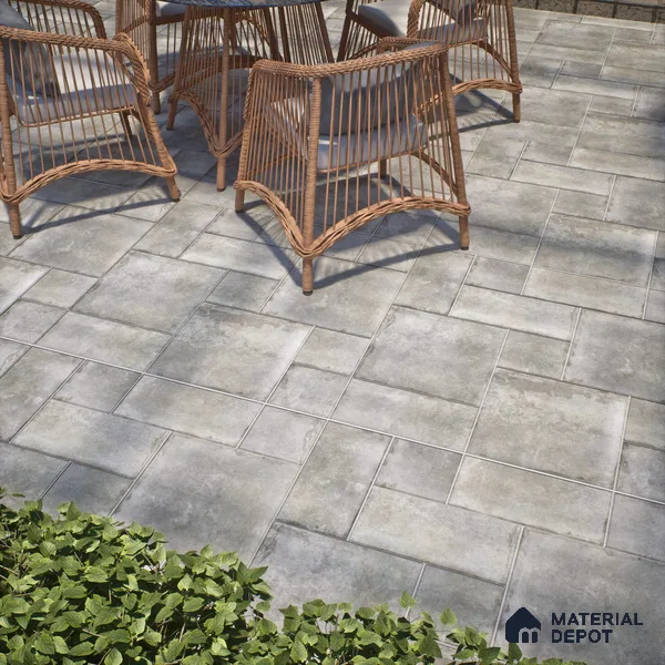 Stone Floor Tile TL 10093 C Modulo Grafite 8 x 8 inch Matte Finish Vitrified Anti Skid Tile - 12 mm | Suitable For Balcony, Patio, Bathroom