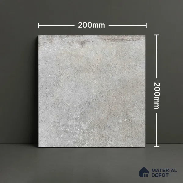 Stone Floor Tile TL 10093 C Modulo Grafite 8 x 8 inch Matte Finish Vitrified Anti Skid Tile - 12 mm | Suitable For Balcony, Patio, Bathroom