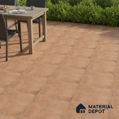 Stone Floor Tile TL 10095 Cotto | 16 x 16 inch - 12 mm thick | Vitrified Anti Skid Matte Finish Heavy Duty Parking Tile | Ideal For Outdoor, High Traffic Areas, Terrace | Pattern Alignment May Vary | 2-3 mm Spacer is Mandatory