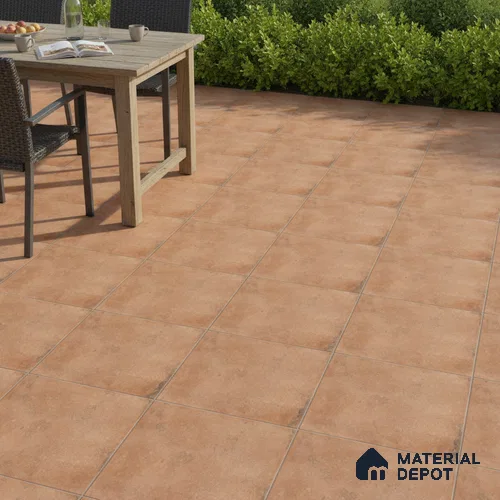 Stone Floor Tile TL 10095 Cotto | 16 x 16 inch - 12 mm thick | Vitrified Anti Skid Matte Finish Heavy Duty Parking Tile | Ideal For Outdoor, High Traffic Areas, Terrace | Pattern Alignment May Vary | 2-3 mm Spacer is Mandatory