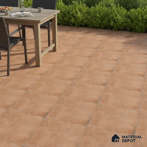 Stone Floor Tile TL 10095 Cotto | 16 x 16 inch - 12 mm thick | Vitrified Anti Skid Matte Finish Heavy Duty Parking Tile | Ideal For Outdoor, High Traffic Areas, Terrace | Pattern Alignment May Vary | 2-3 mm Spacer is Mandatory