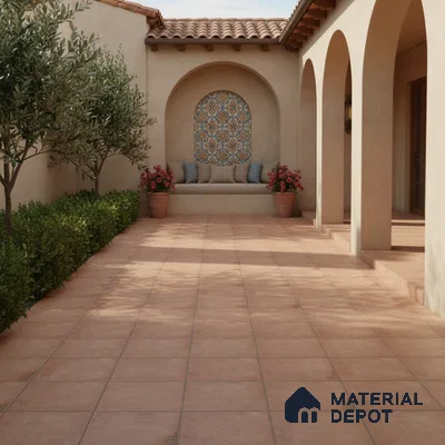Stone Floor Tile TL 10095 Cotto | 16 x 16 inch - 12 mm thick | Vitrified Anti Skid Matte Finish Heavy Duty Parking Tile | Ideal For Outdoor, High Traffic Areas, Terrace | Pattern Alignment May Vary | 2-3 mm Spacer is Mandatory