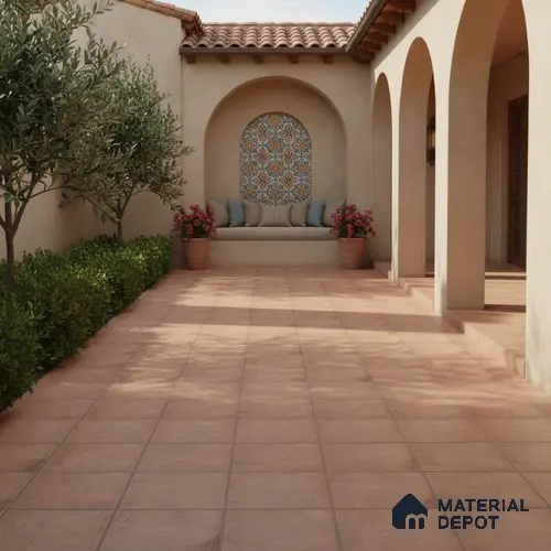 Stone Floor Tile TL 10095 Cotto | 16 x 16 inch - 12 mm thick | Vitrified Anti Skid Matte Finish Heavy Duty Parking Tile | Ideal For Outdoor, High Traffic Areas, Terrace | Pattern Alignment May Vary | 2-3 mm Spacer is Mandatory