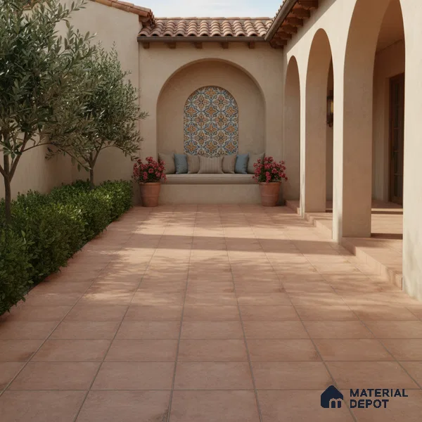 Stone Floor Tile TL 10095 Cotto | 16 x 16 inch - 12 mm thick | Vitrified Anti Skid Matte Finish Heavy Duty Parking Tile | Ideal For Outdoor, High Traffic Areas, Terrace | Pattern Alignment May Vary | 2-3 mm Spacer is Mandatory