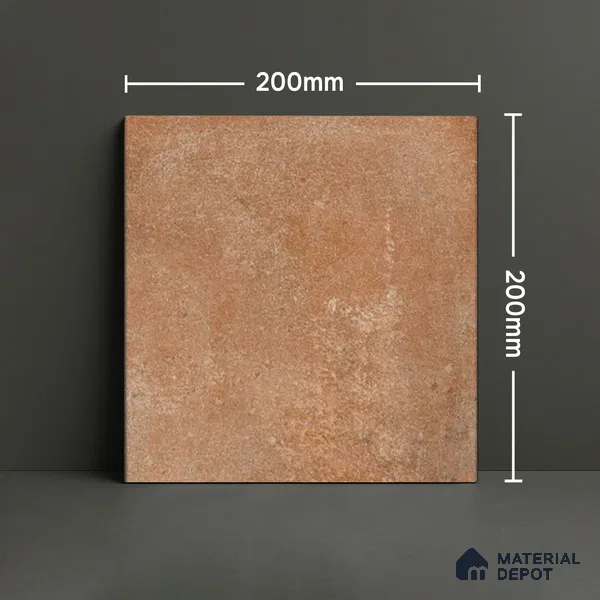 Stone Floor Tile TL 10095 C Cotto 8 x 8 inch Matte Finish Vitrified Anti Skid Tile - 12 mm | Suitable For Balcony, Patio, Bathroom