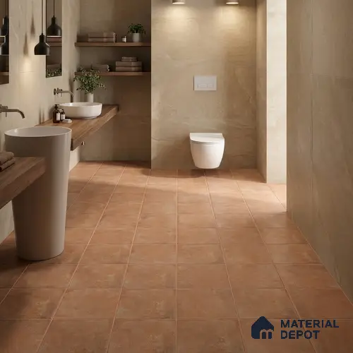 Stone Floor Tile TL 10095 C Cotto 8 x 8 inch Matte Finish Vitrified Anti Skid Tile - 12 mm | Suitable For Balcony, Patio, Outdoor