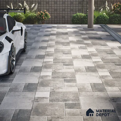 Stone Floor Tile TL 10098 Rust Grey | 16 x 16 inch - 12 mm thick | Vitrified Anti Skid Matte Finish Heavy Duty Parking Tile | Ideal For Outdoor, High Traffic Areas, Bathroom | Pattern Alignment May Vary | 2-3 mm Spacer is Mandatory