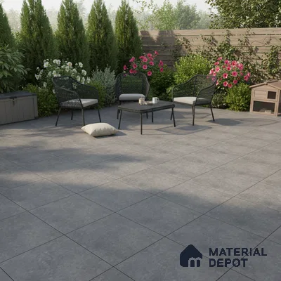 Stone Floor Tile TL 10098 Rust Grey | 16 x 16 inch - 12 mm thick | Vitrified Anti Skid Matte Finish Heavy Duty Parking Tile | Ideal For Outdoor, High Traffic Areas, Bathroom | Pattern Alignment May Vary | 2-3 mm Spacer is Mandatory