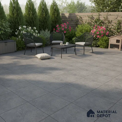 Stone Floor Tile TL 10098 Rust Grey | 16 x 16 inch - 12 mm thick | Vitrified Anti Skid Matte Finish Heavy Duty Parking Tile | Ideal For Outdoor, High Traffic Areas, Bathroom | Pattern Alignment May Vary | 2-3 mm Spacer is Mandatory
