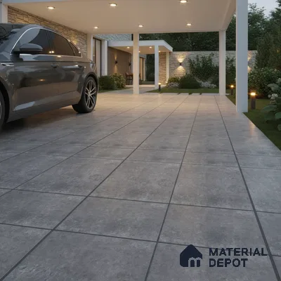Stone Floor Tile TL 10098 Rust Grey | 16 x 16 inch - 12 mm thick | Vitrified Anti Skid Matte Finish Heavy Duty Parking Tile | Ideal For Outdoor, High Traffic Areas, Bathroom | Pattern Alignment May Vary | 2-3 mm Spacer is Mandatory