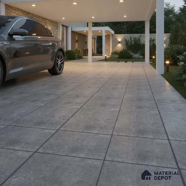 Stone Floor Tile TL 10098 Rust Grey | 16 x 16 inch - 12 mm thick | Vitrified Anti Skid Matte Finish Heavy Duty Parking Tile | Ideal For Outdoor, High Traffic Areas, Bathroom | Pattern Alignment May Vary | 2-3 mm Spacer is Mandatory