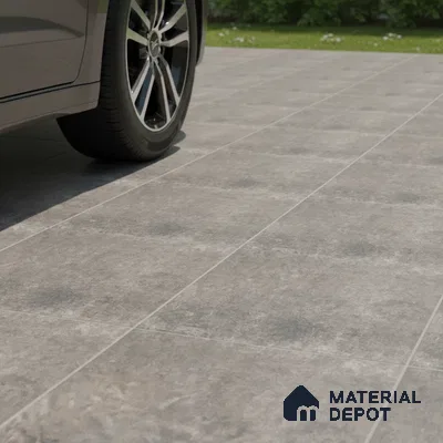 Stone Floor Tile TL 10098 Rust Grey | 16 x 16 inch - 12 mm thick | Vitrified Anti Skid Matte Finish Heavy Duty Parking Tile | Ideal For Outdoor, High Traffic Areas, Bathroom | Pattern Alignment May Vary | 2-3 mm Spacer is Mandatory
