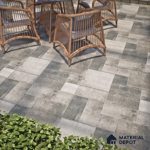 Stone Floor Tile TL 10098 C Rust Grey 8 x 8 inch Matte Finish Vitrified Anti Skid Tile - 12 mm | Suitable For Balcony, Patio, Bathroom