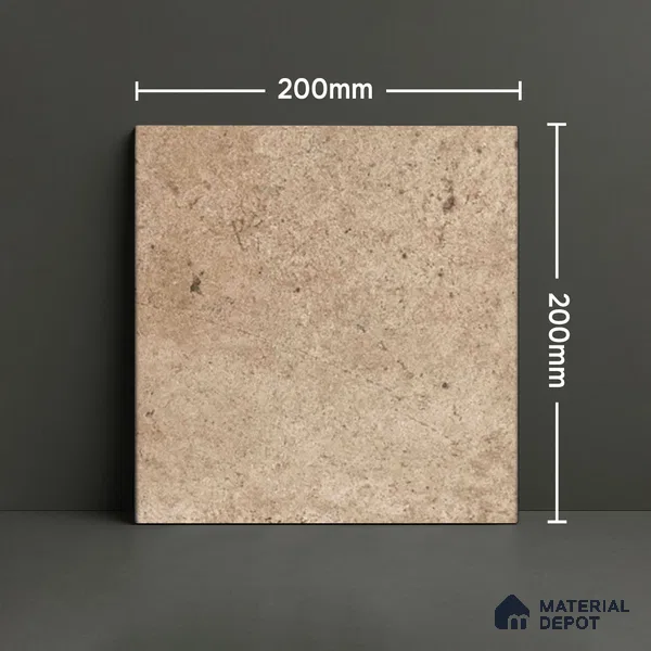Stone Floor Tile TL 10099 C Rust Natural 8 x 8 inch Matte Finish Vitrified Anti Skid Tile - 12 mm | Suitable For Balcony, Patio, Bathroom